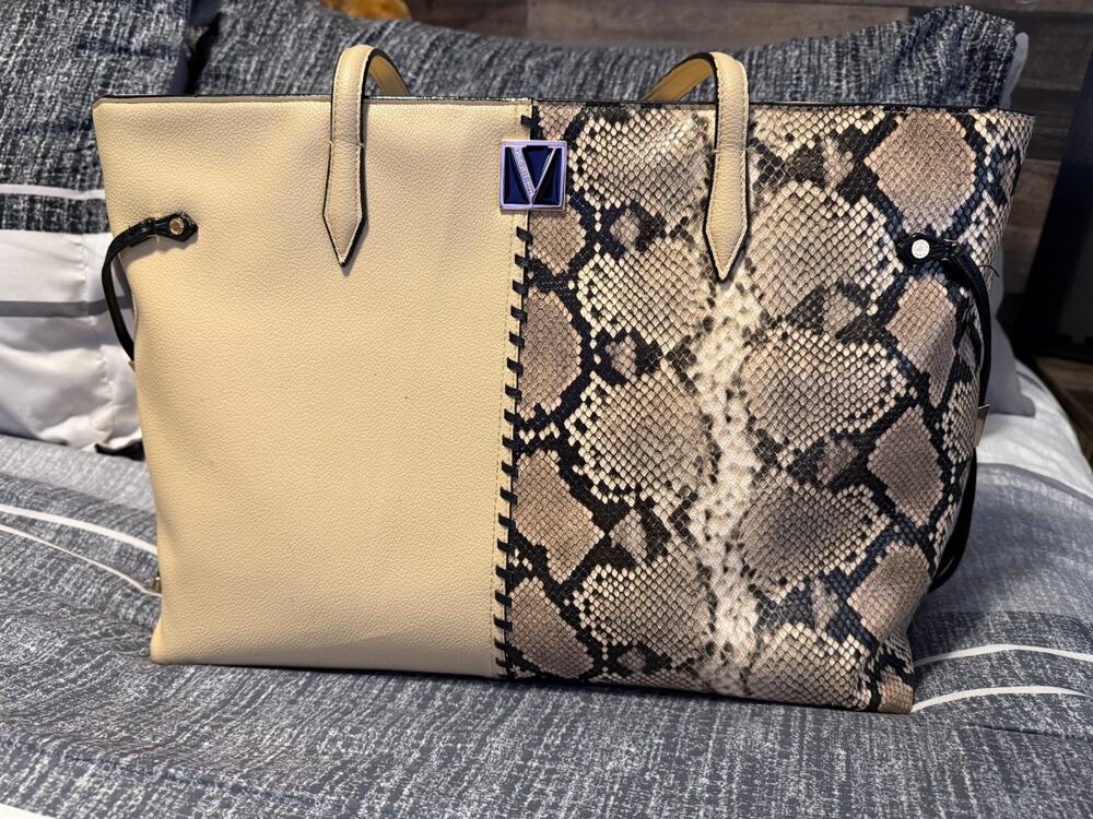 Victoria's Secret Snake Python Print Shoulder Large Tote Bag Purse Oversized Zip